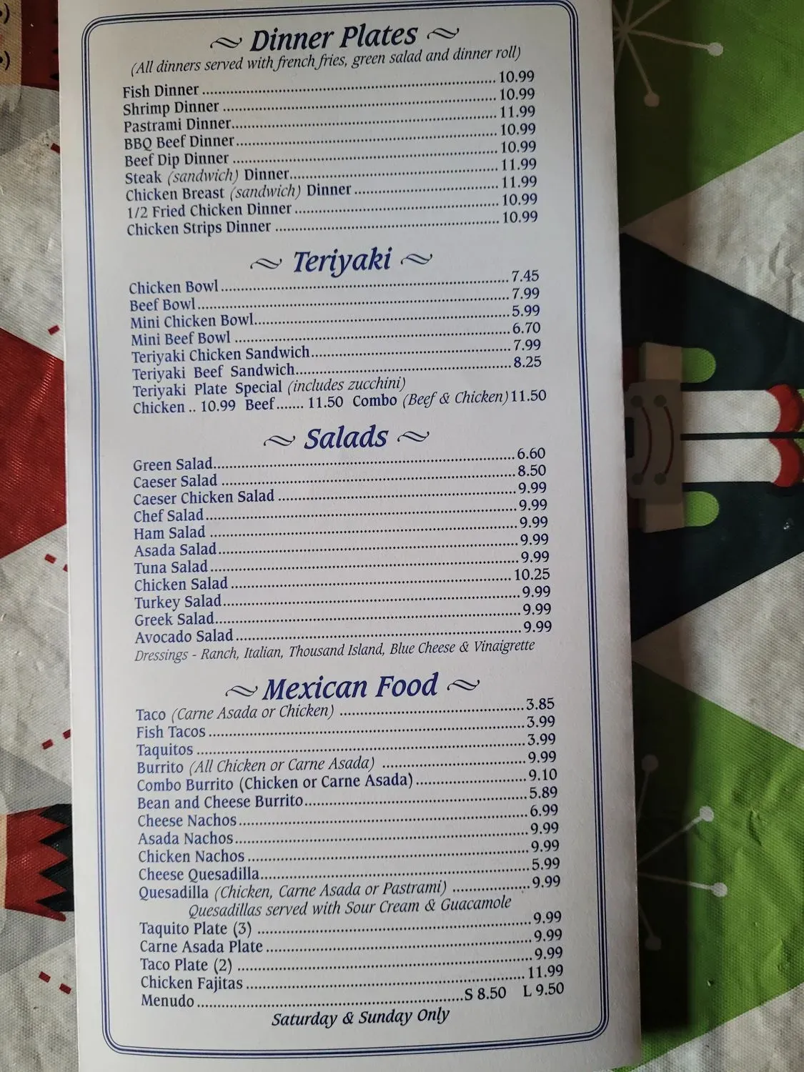 Menu 1