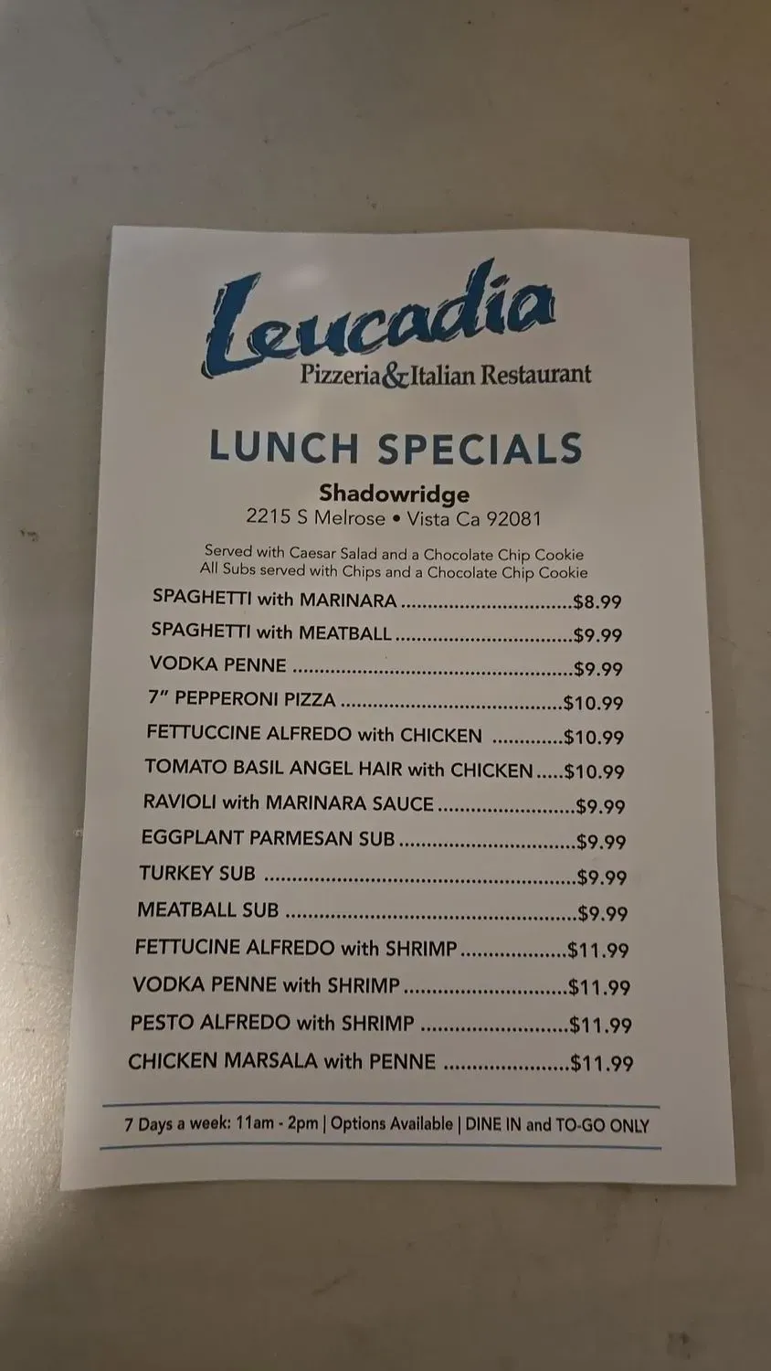 Menu 1