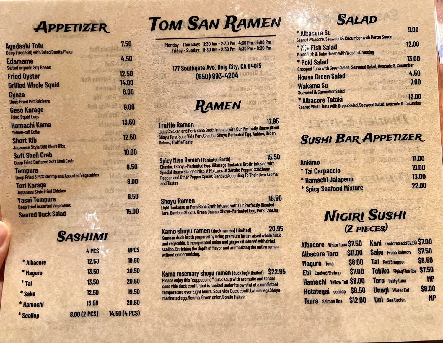 Menu 1