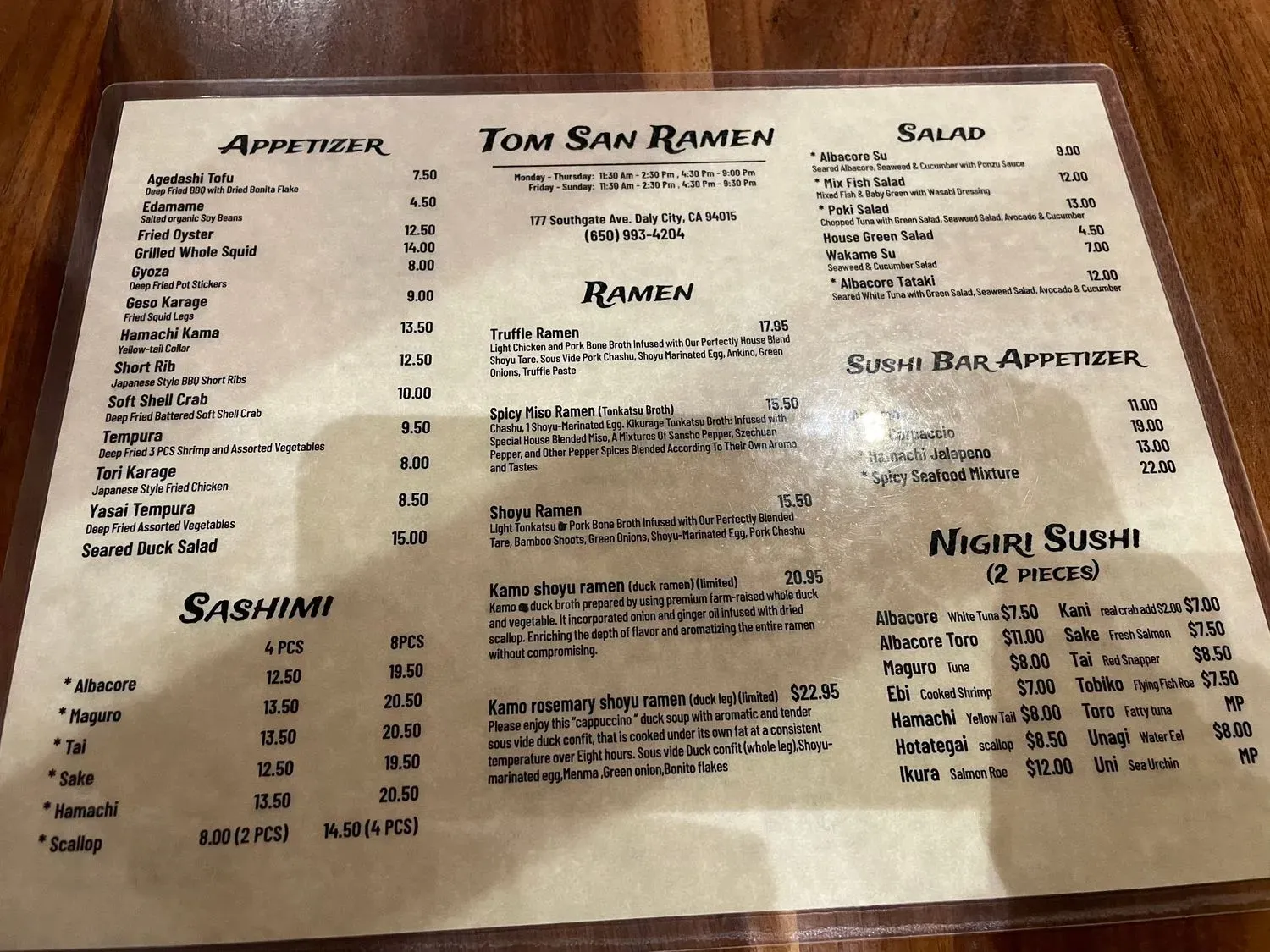 Menu 6