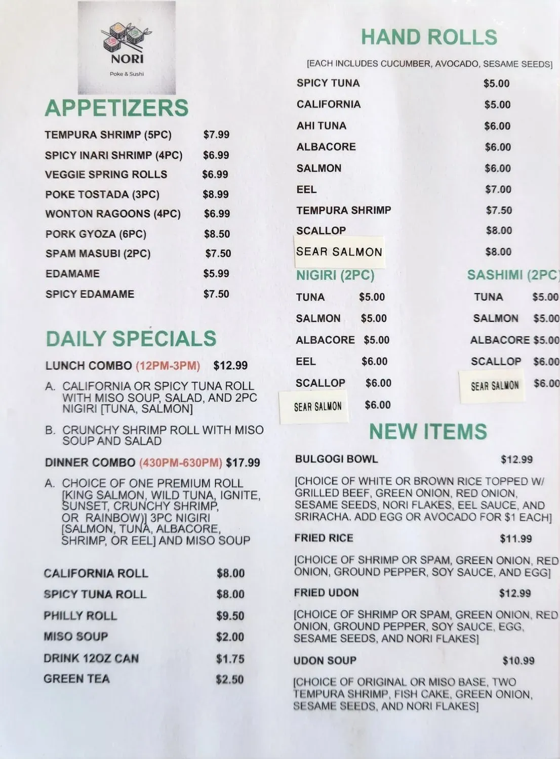 Menu 1