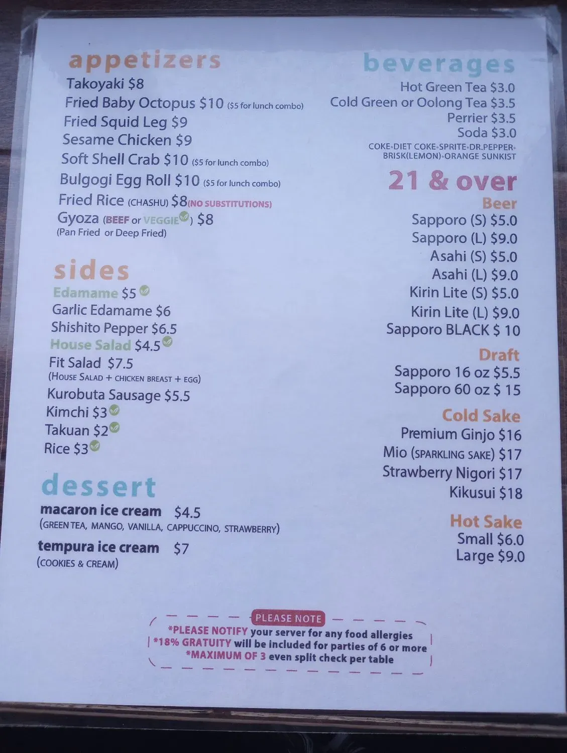 Menu 5