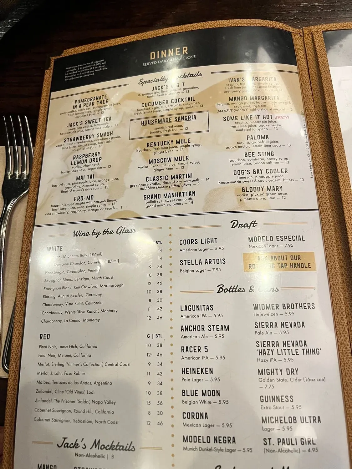 Jack's Restaurant & Bar Menu - Updated November 2025