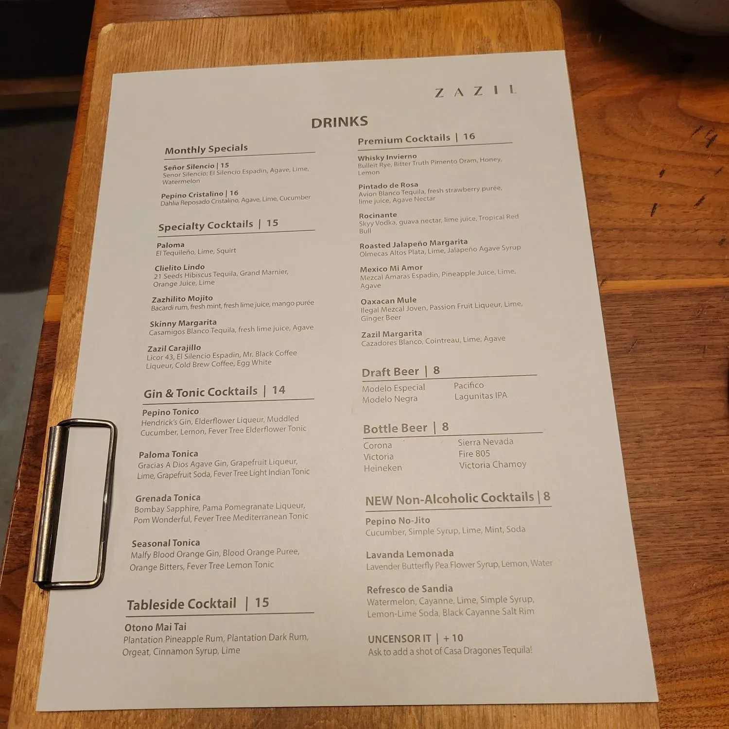 Menu 1