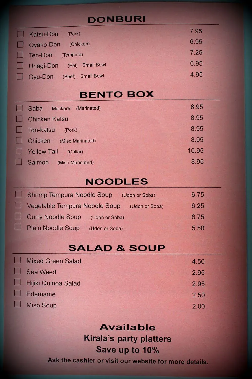 Menu 5