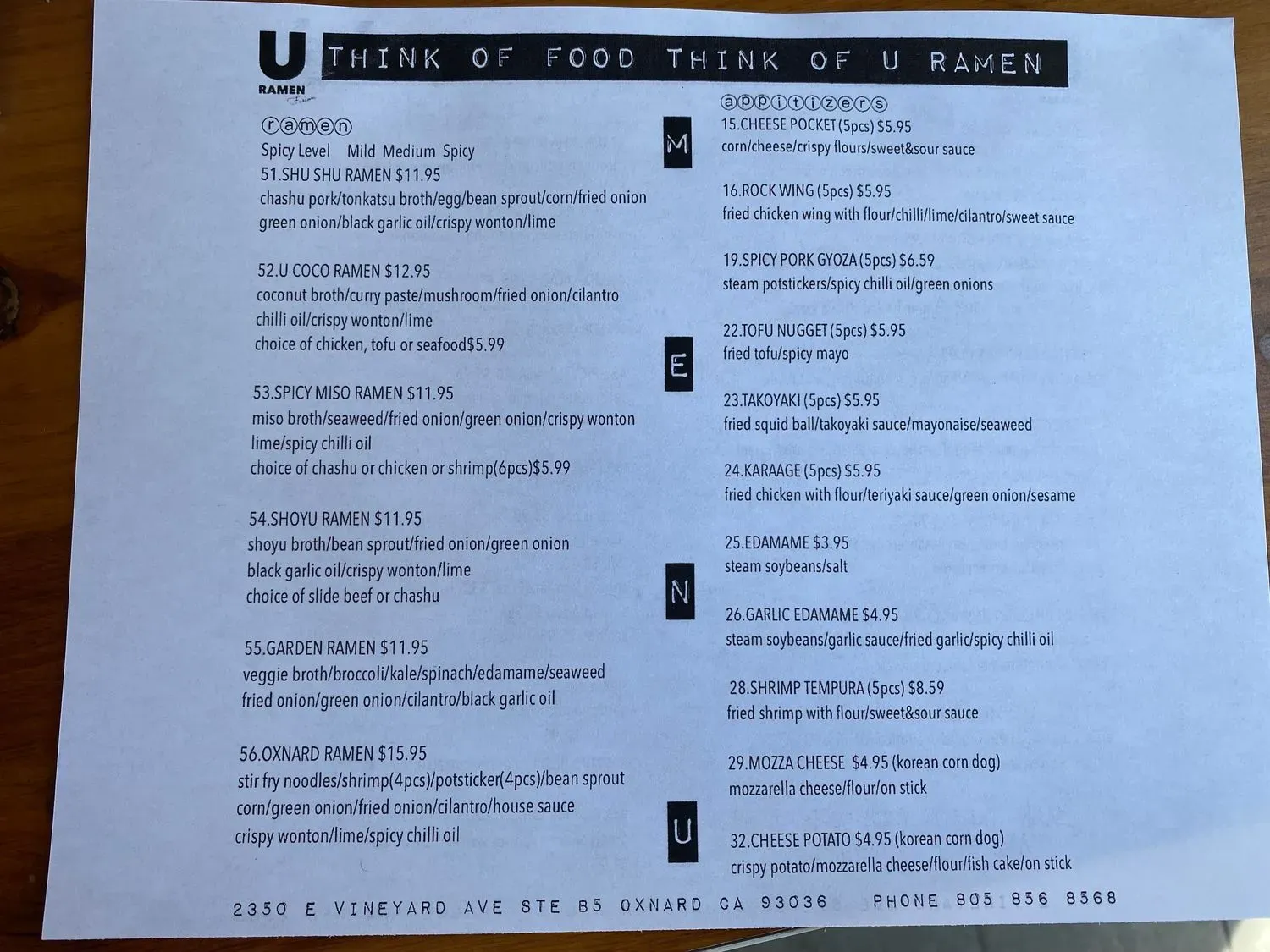 Menu 5