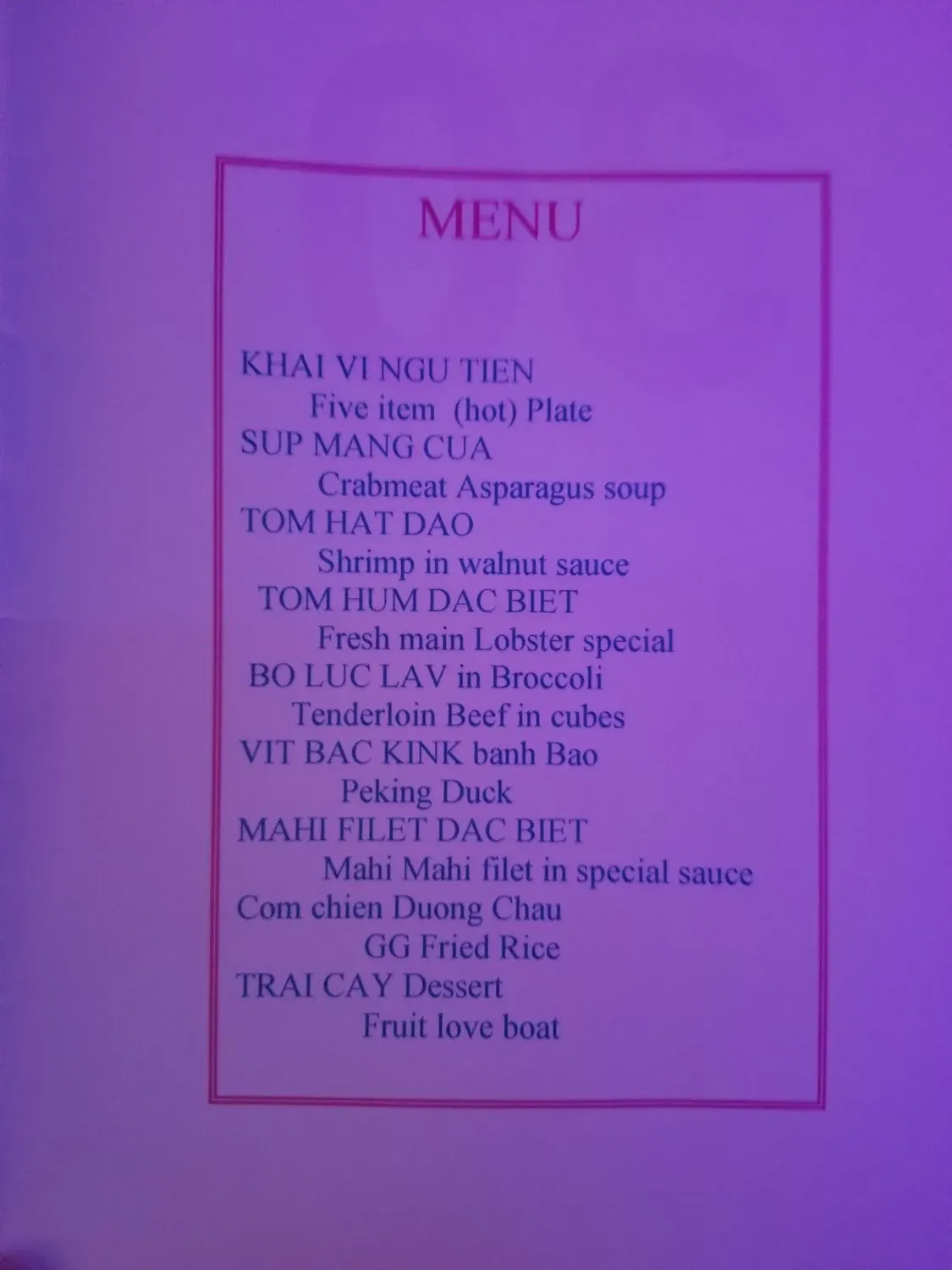 Menu 1