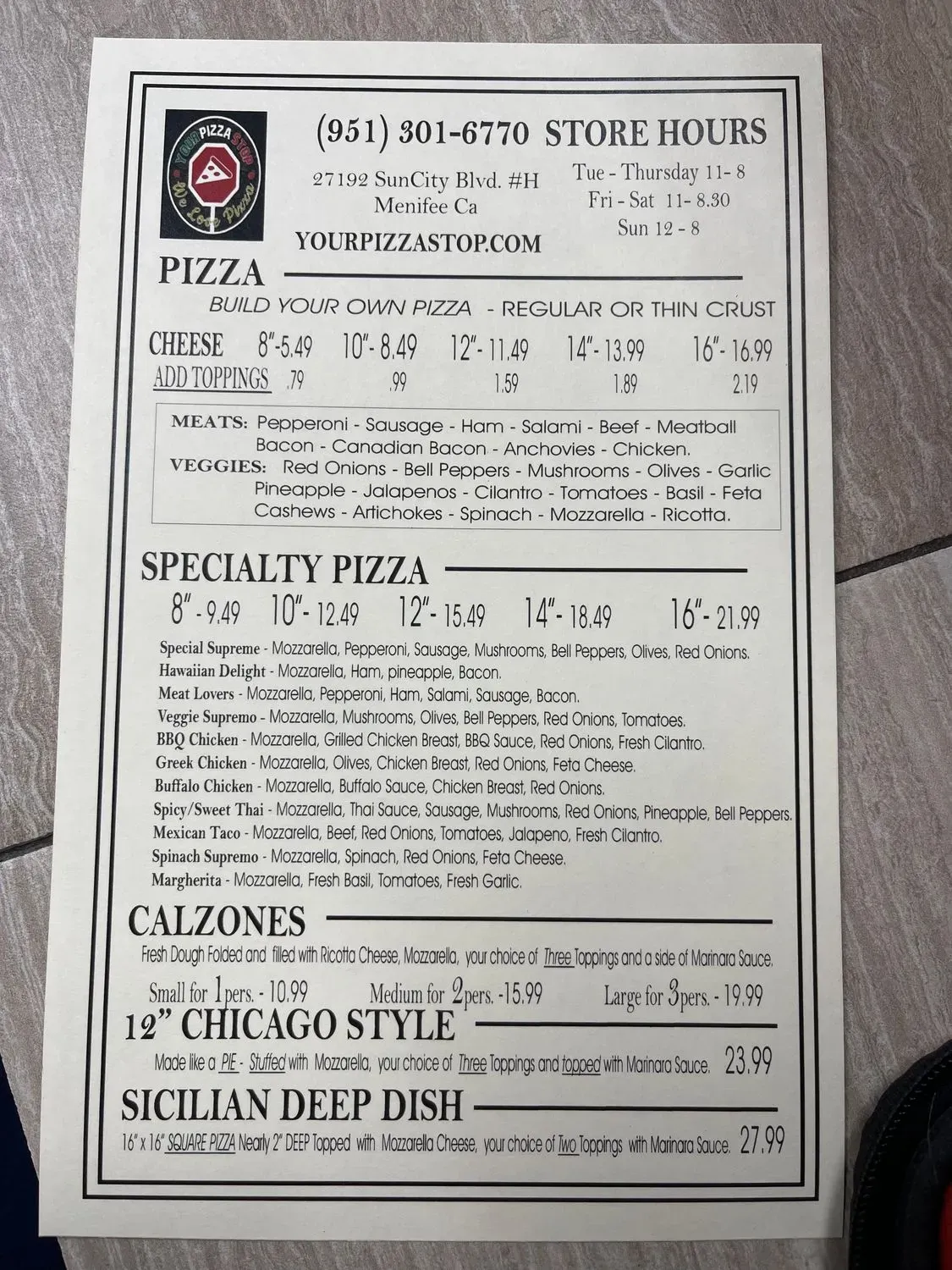 Menu 1