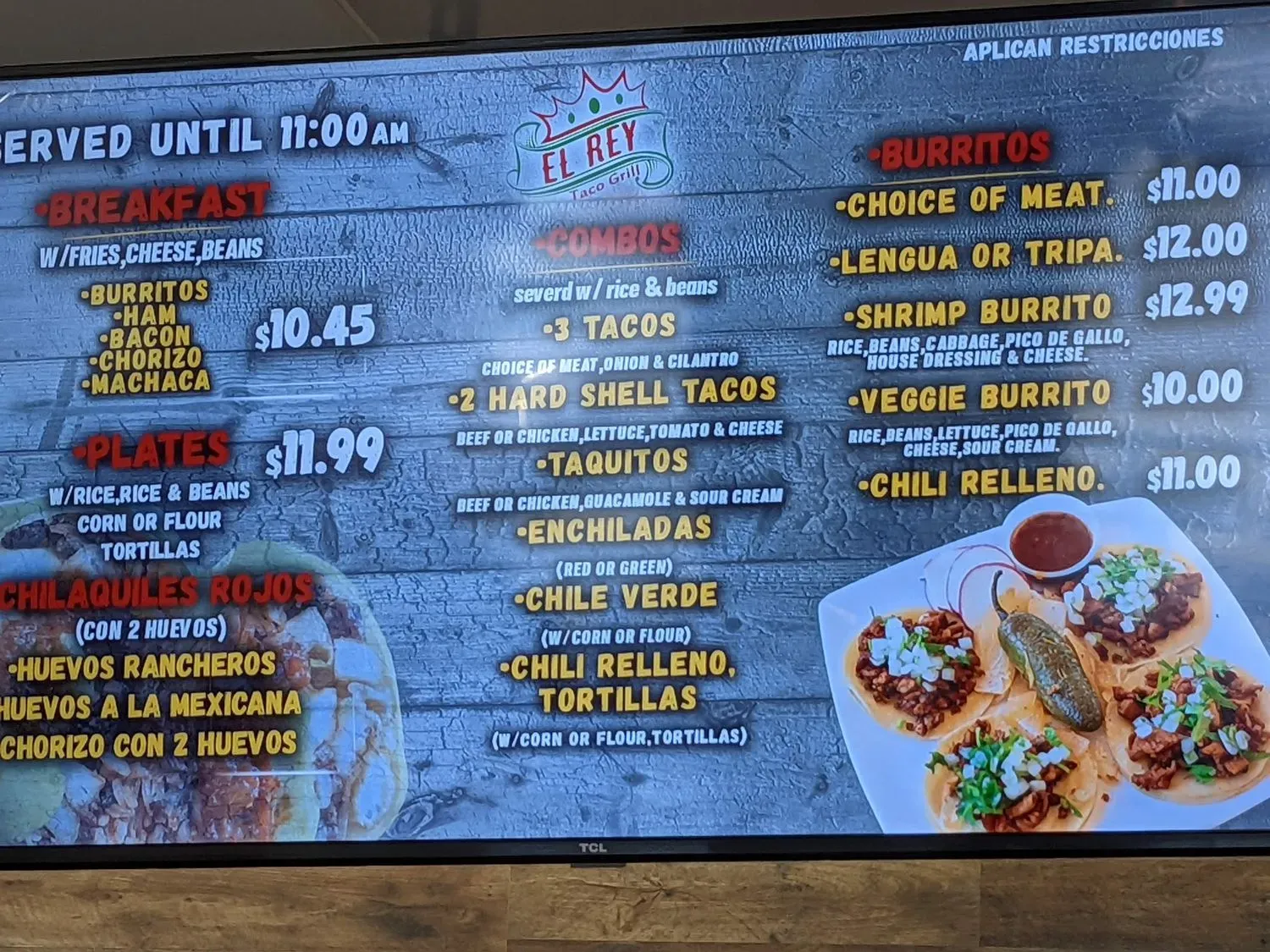 El Rey Taco Grill - Riverside, CA Menu | Riverside, CA | Checkle