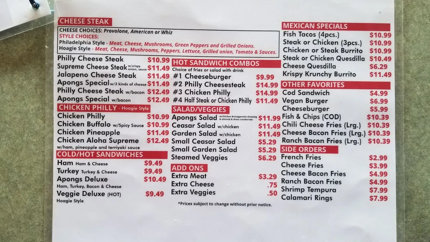 Menu 3