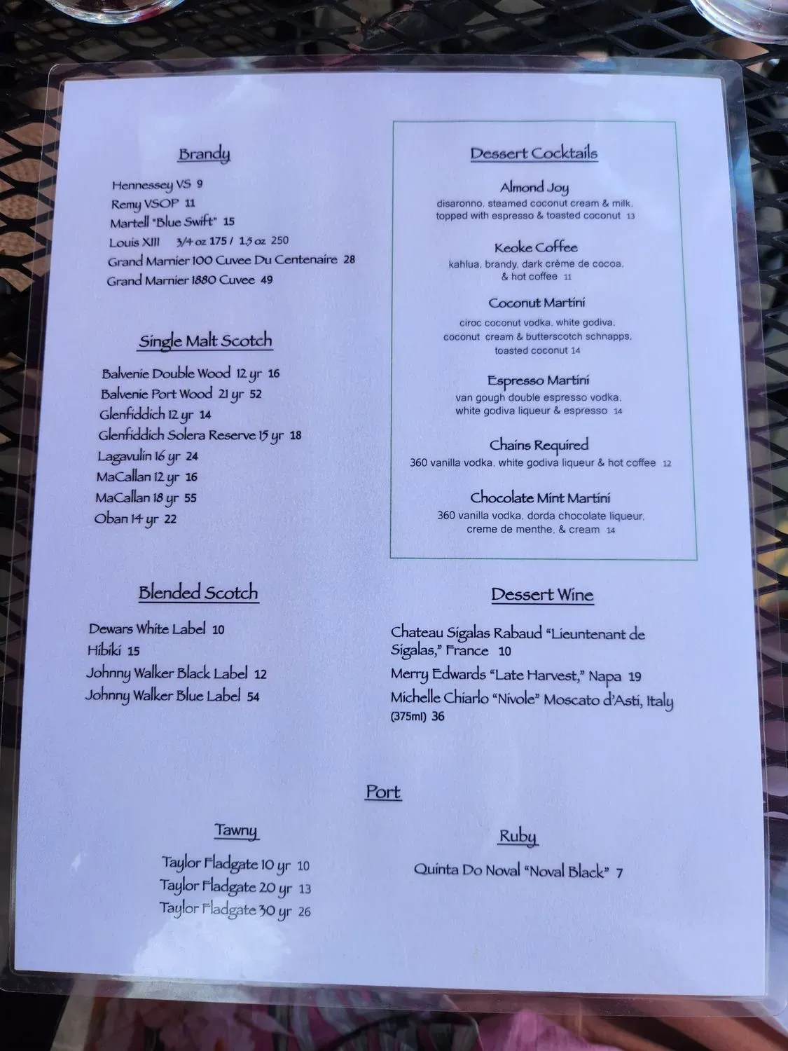 Menu 5