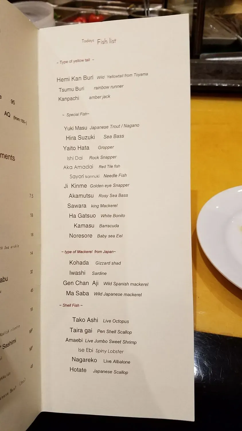 Menu 5