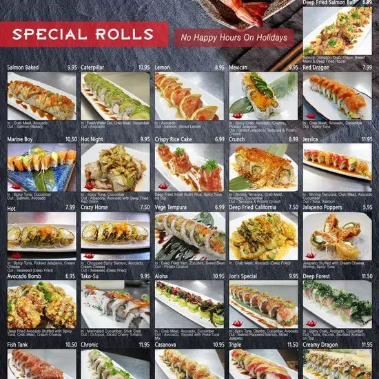 Kibo deals sushi menu