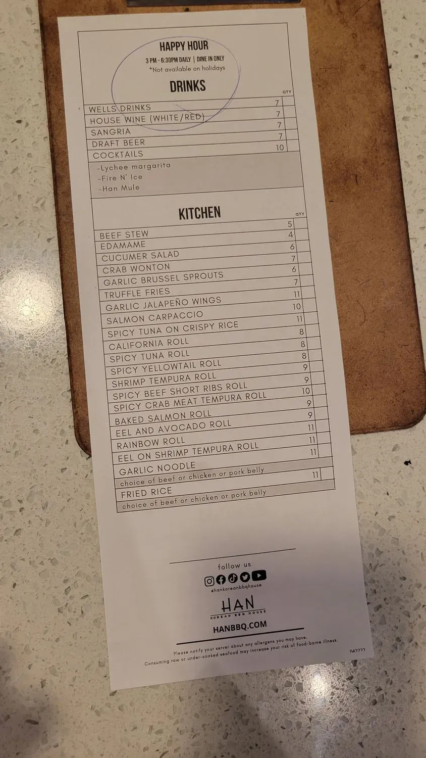 Menu 6