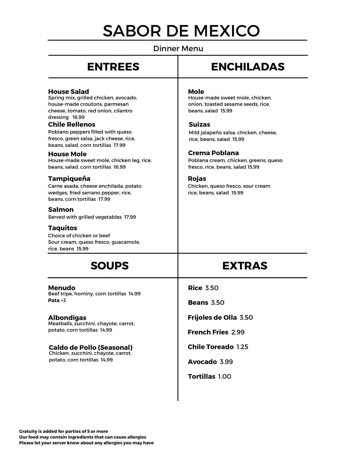 Menu 1