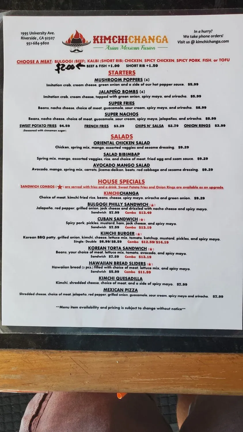 Menu 1