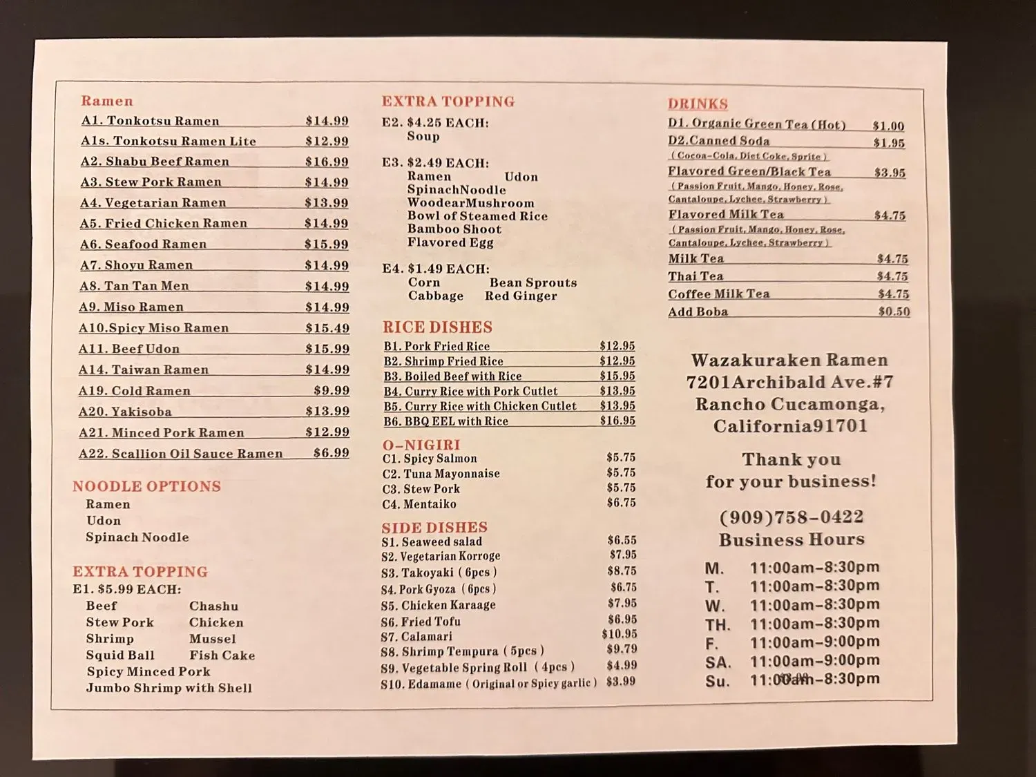 Menu 1