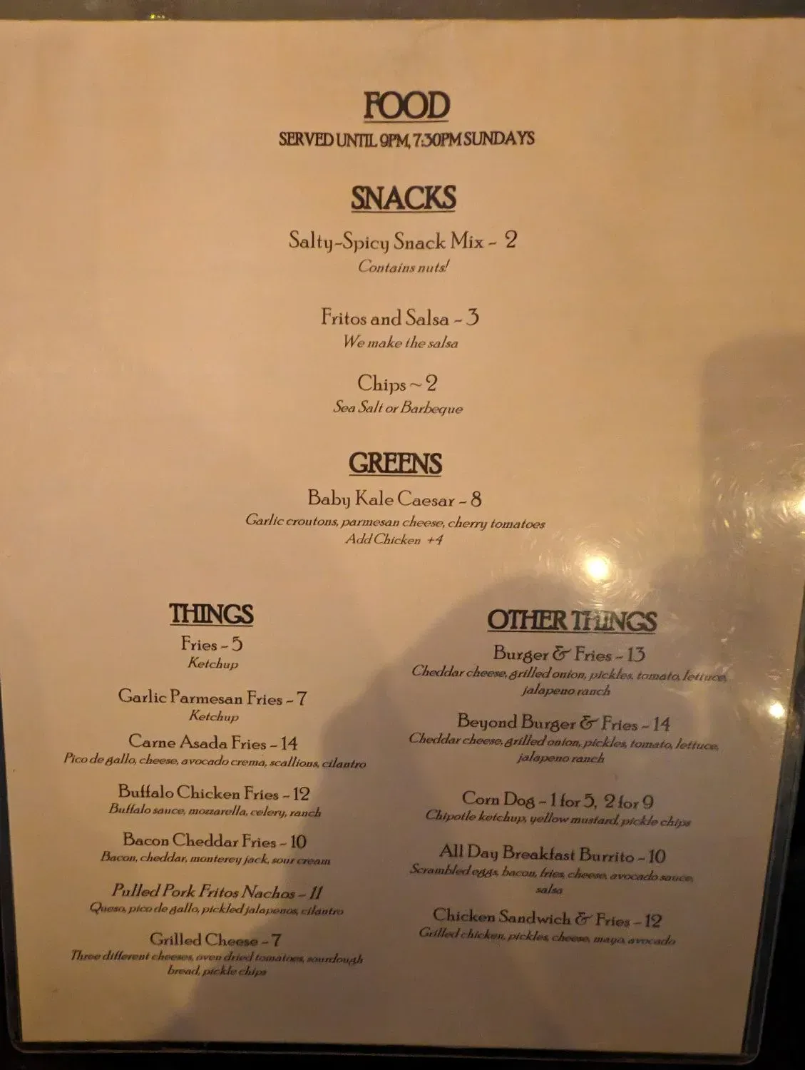 Menu 5