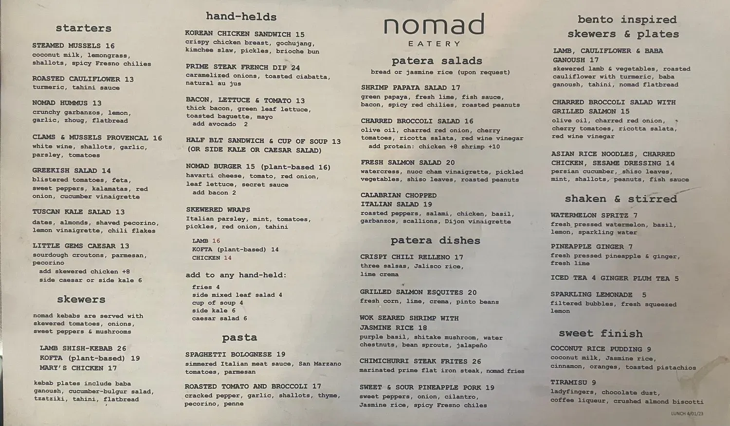 Menu 1