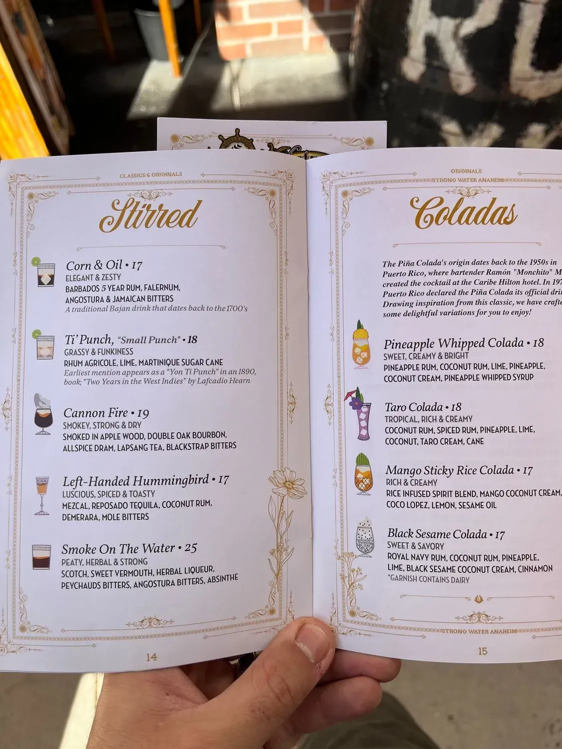 Strong Water Anaheim Menu - Updated November 2025