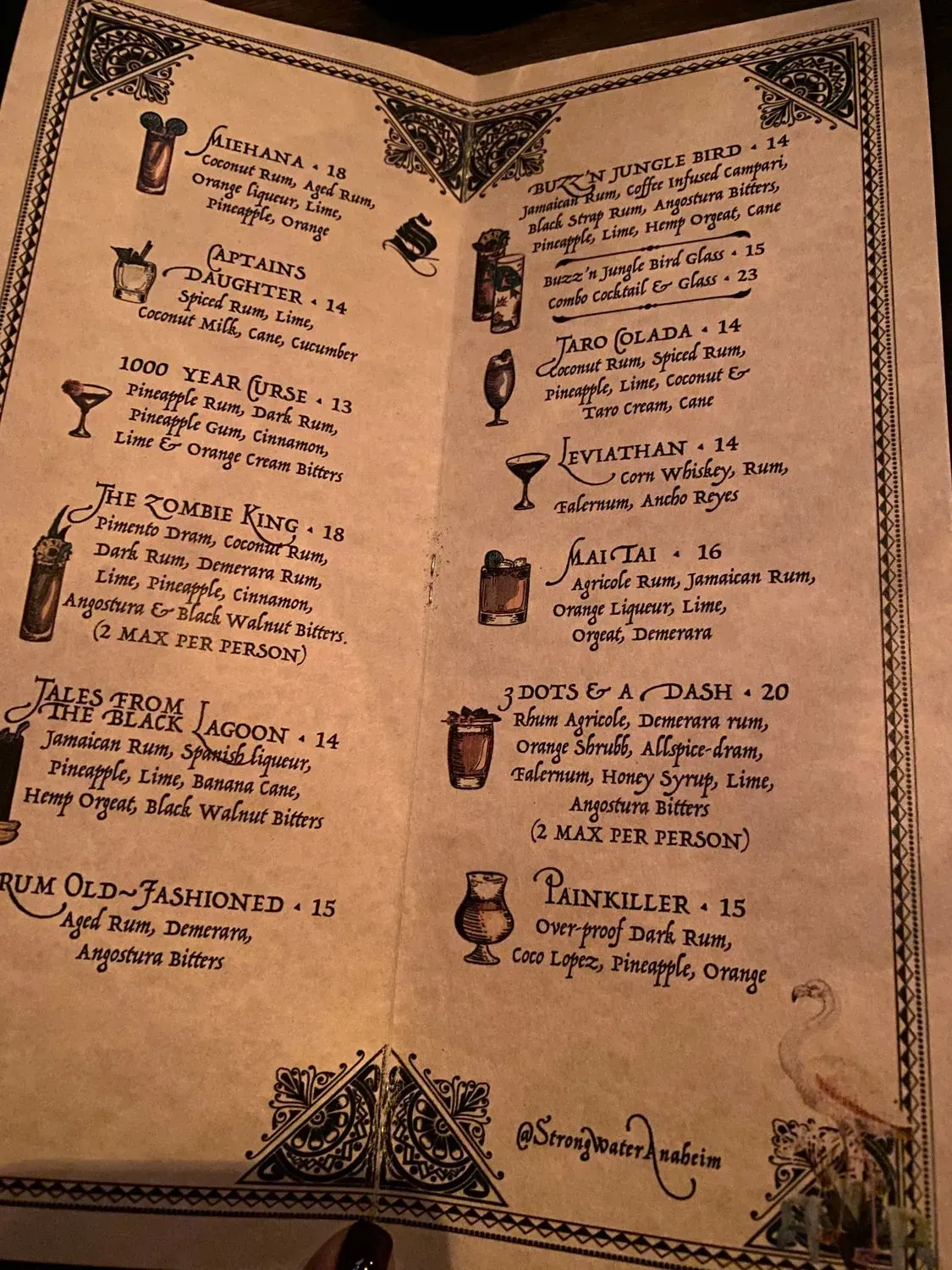 Strong Water Anaheim Menu - Updated November 2025