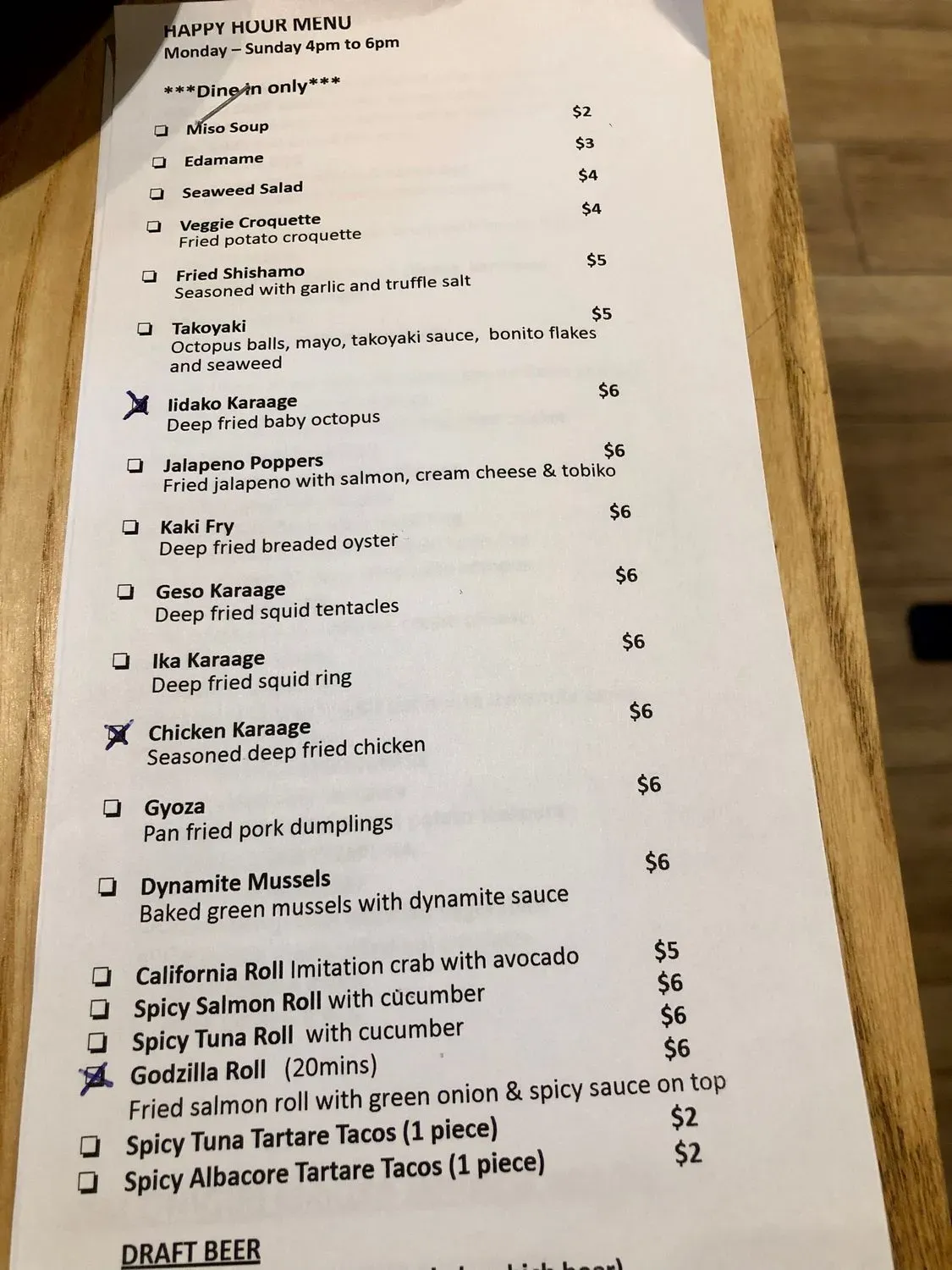 Menu 1