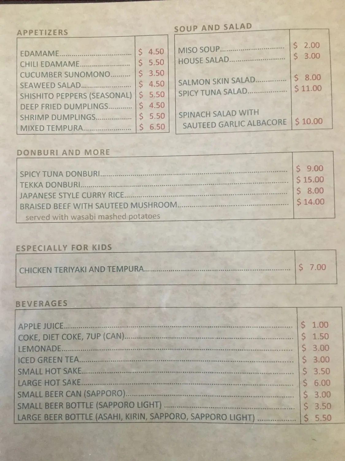 Menu 1