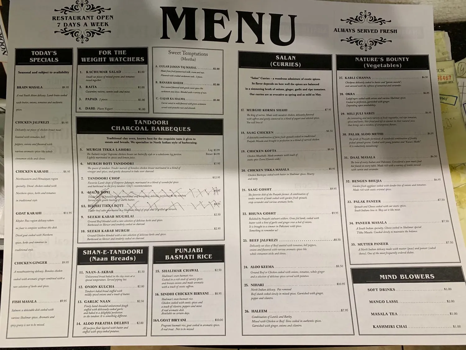 Menu 1