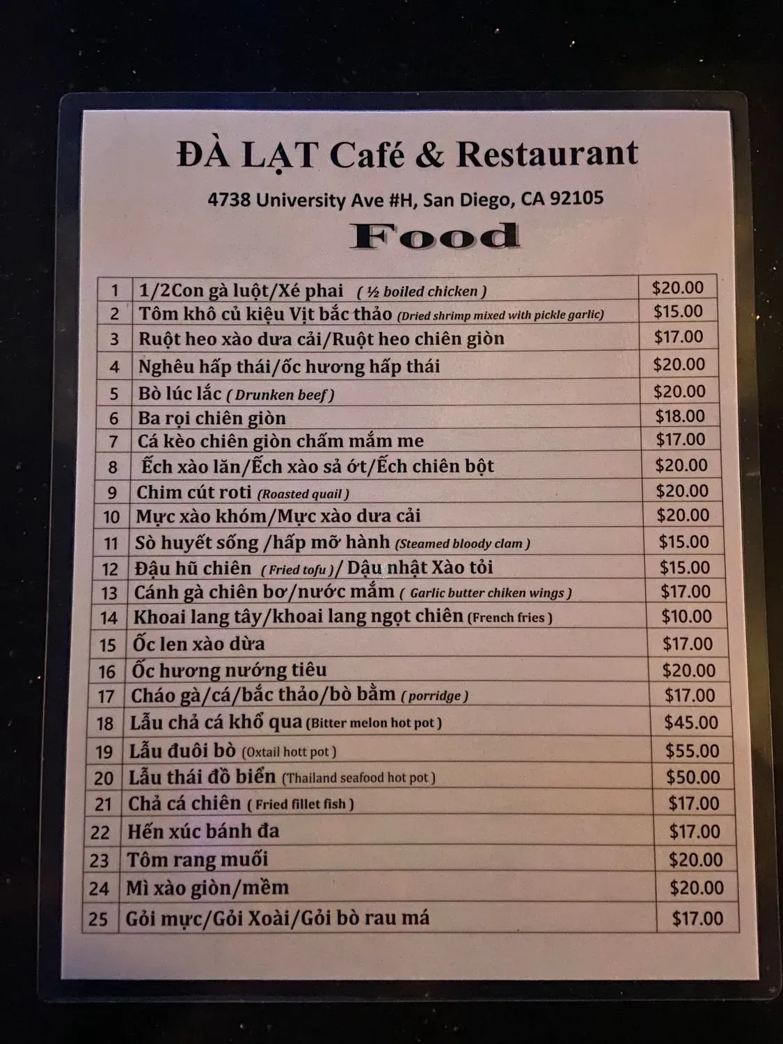 Menu 1