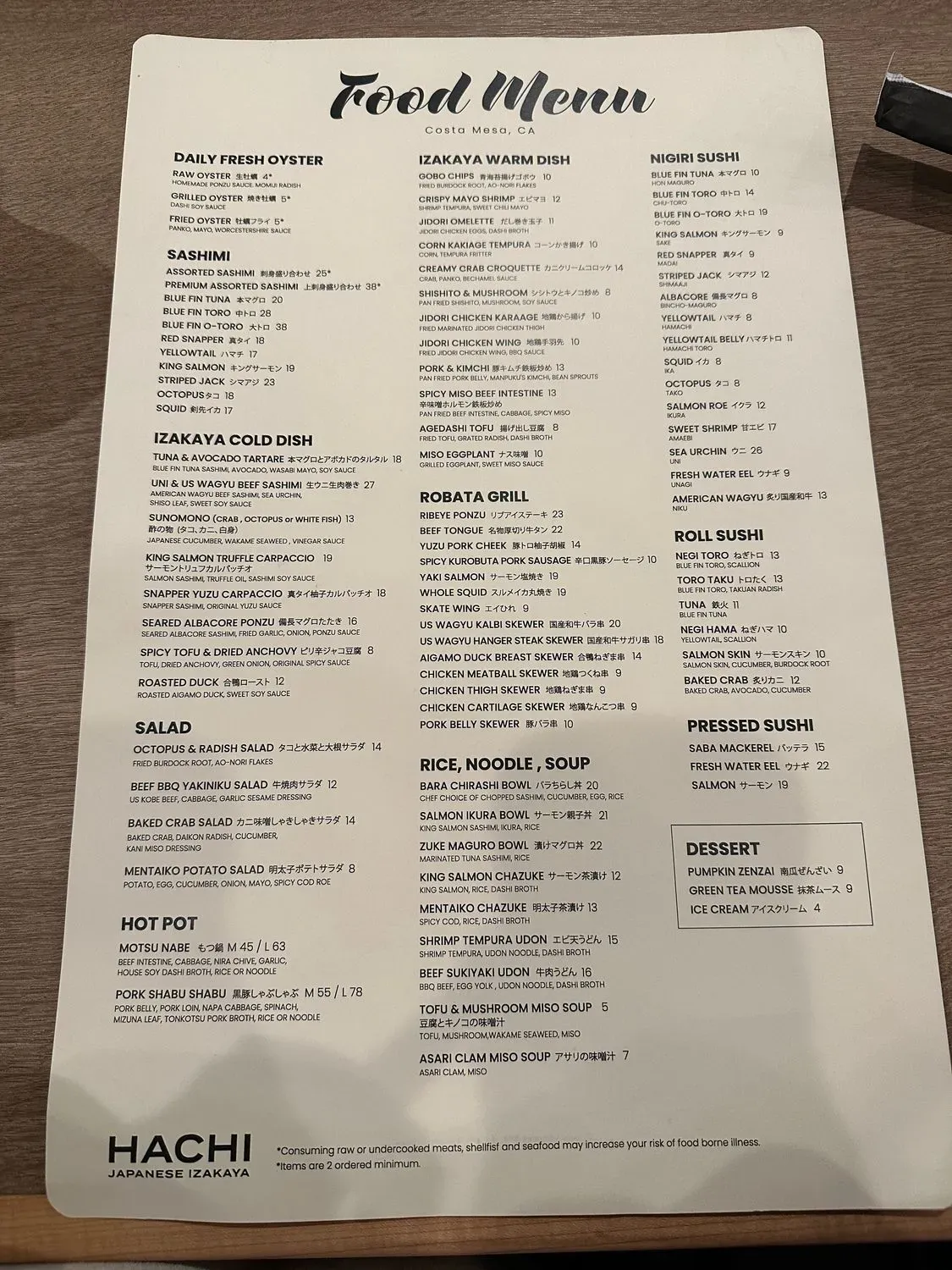 Menu 1