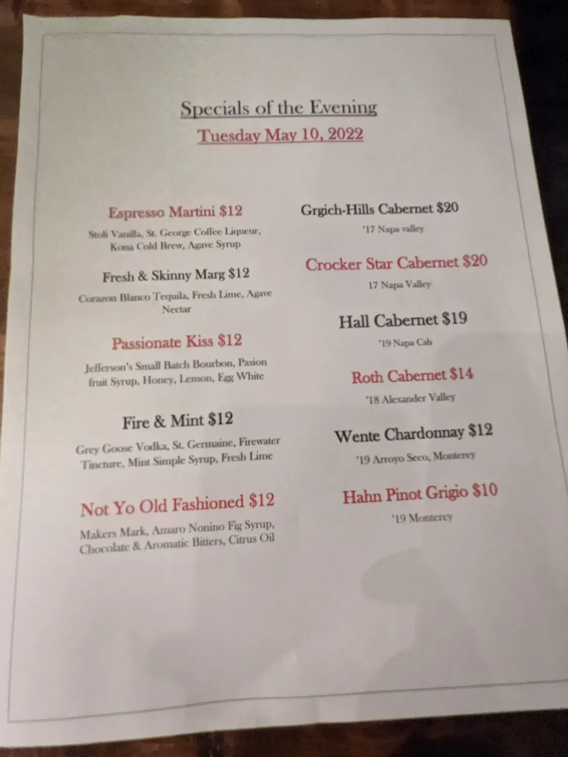 Menu 5