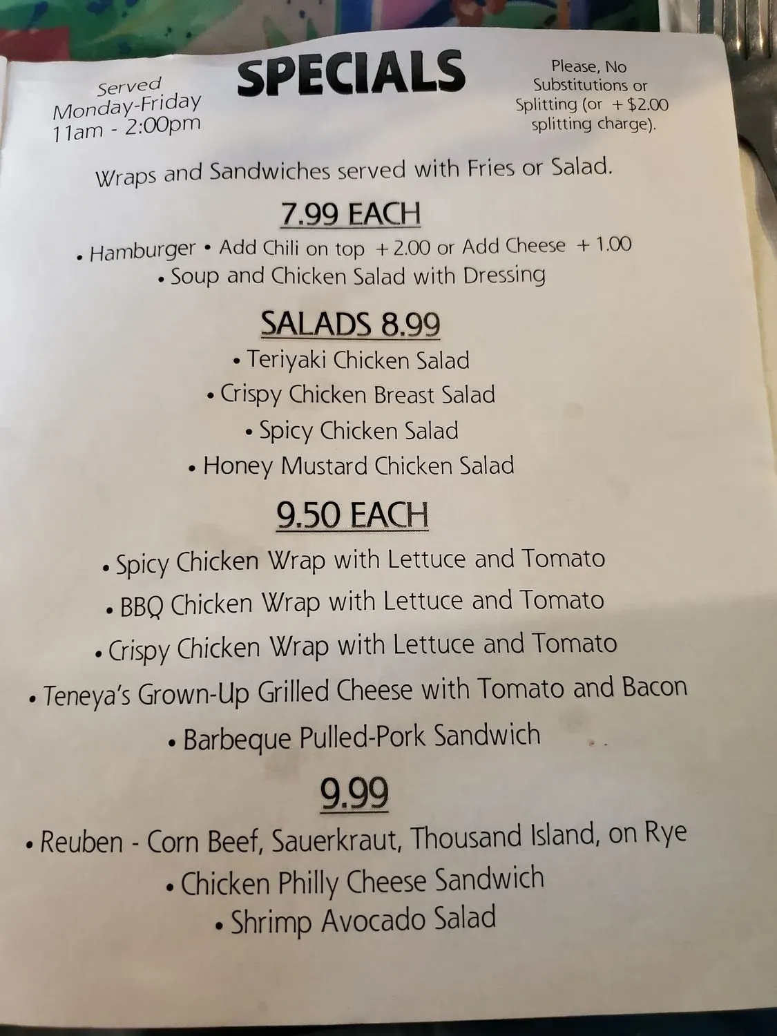 Menu 1