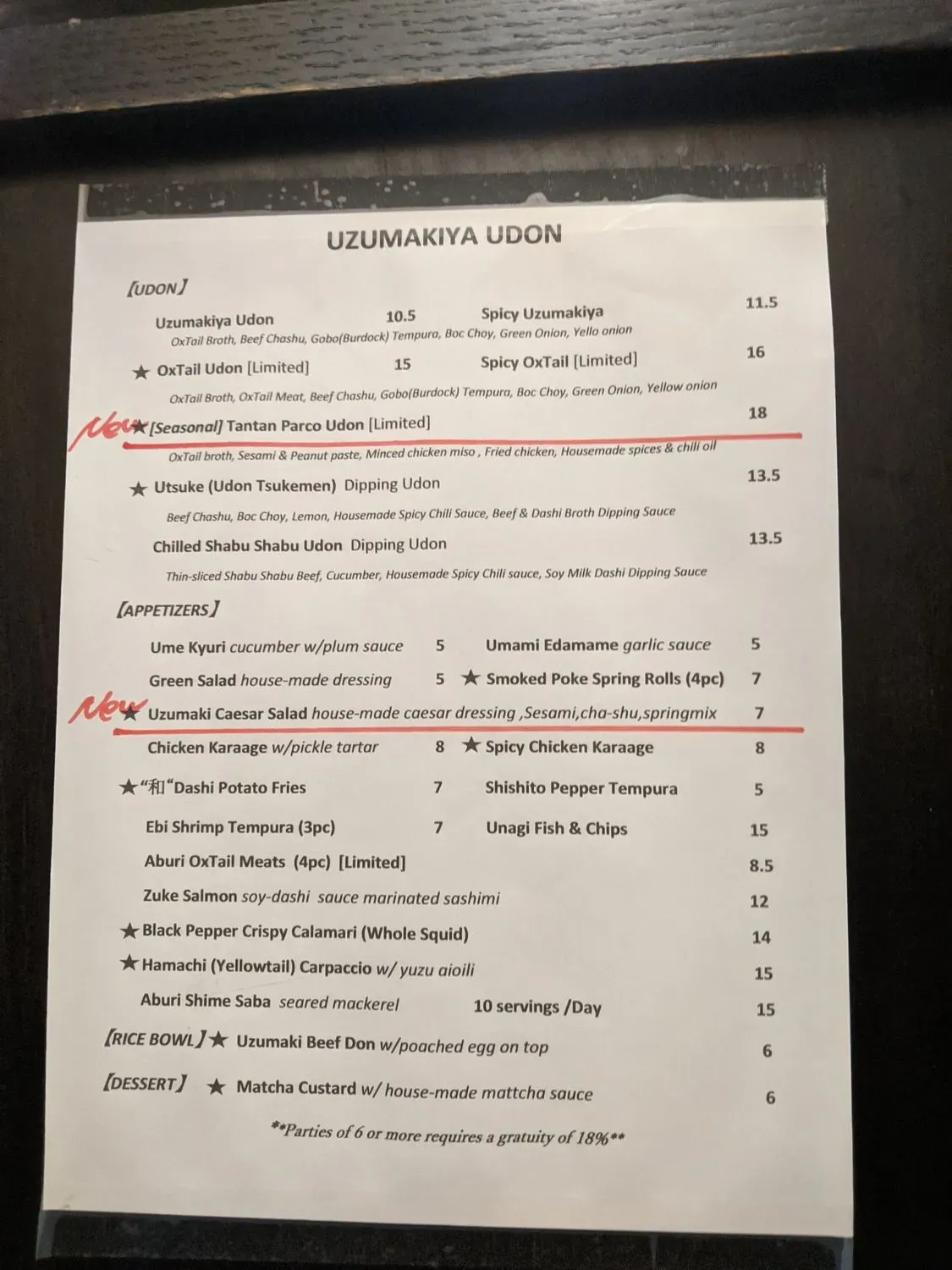 Menu 5