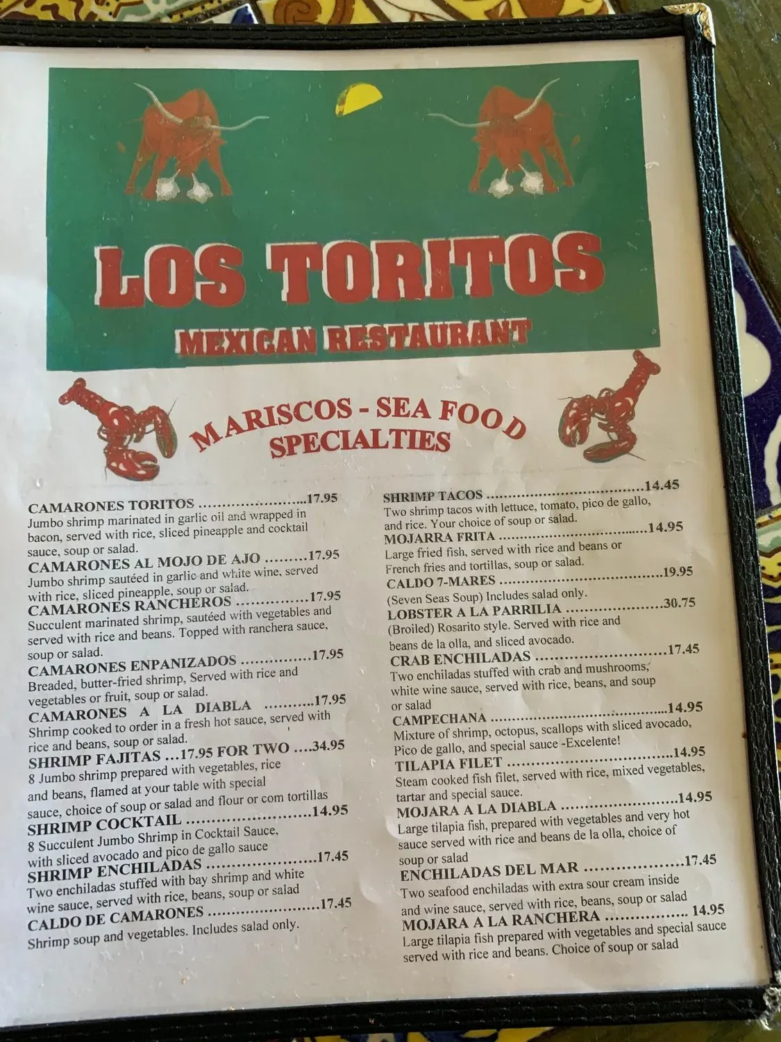 Los Toritos Mexican Restaurant Menu - Updated November 2025