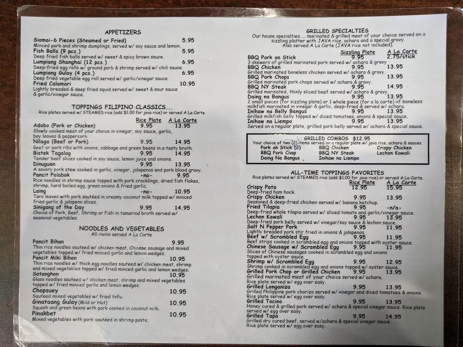 Menu 2