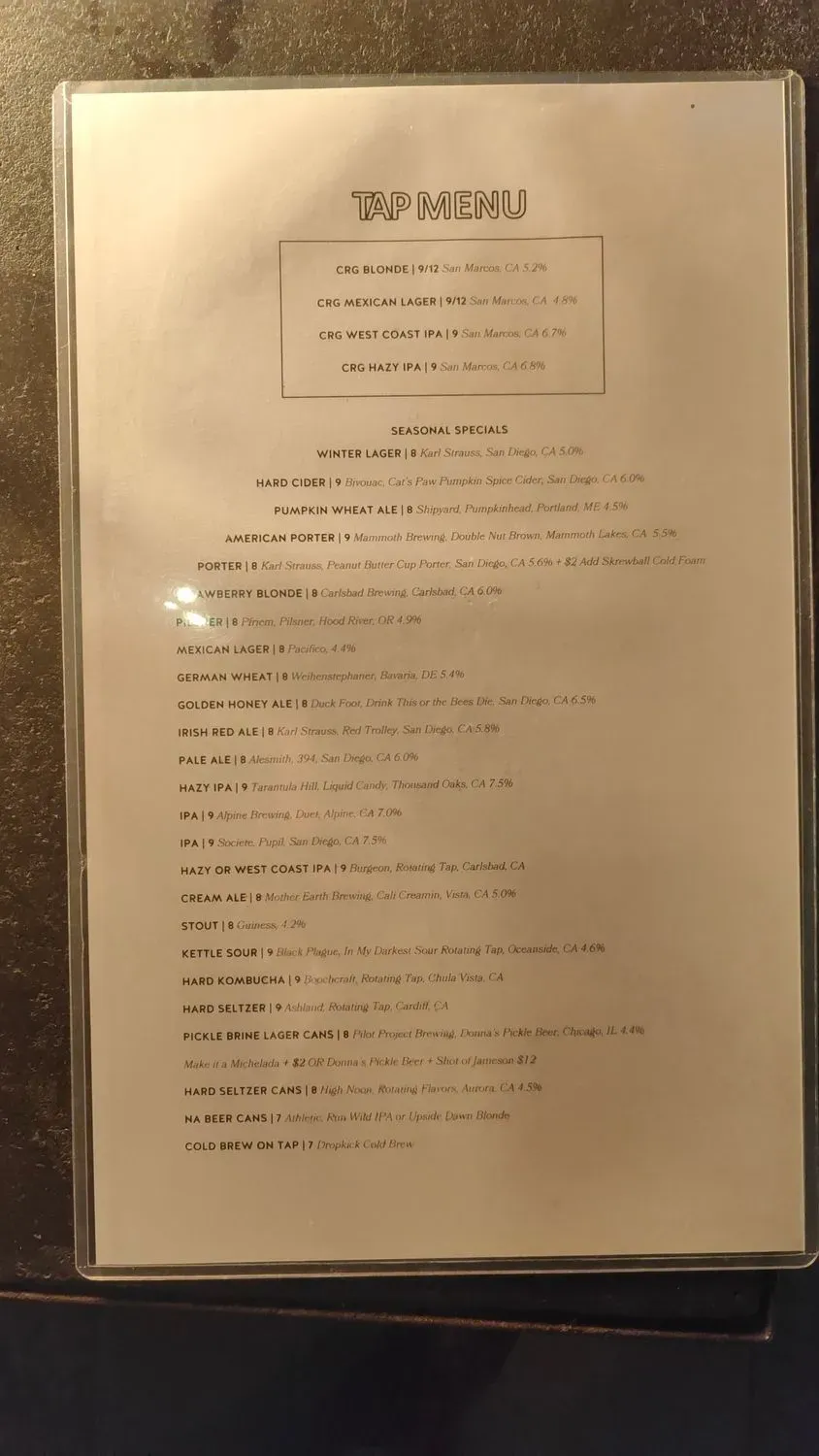 Menu 5