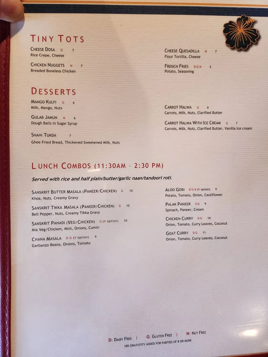 Menu 1