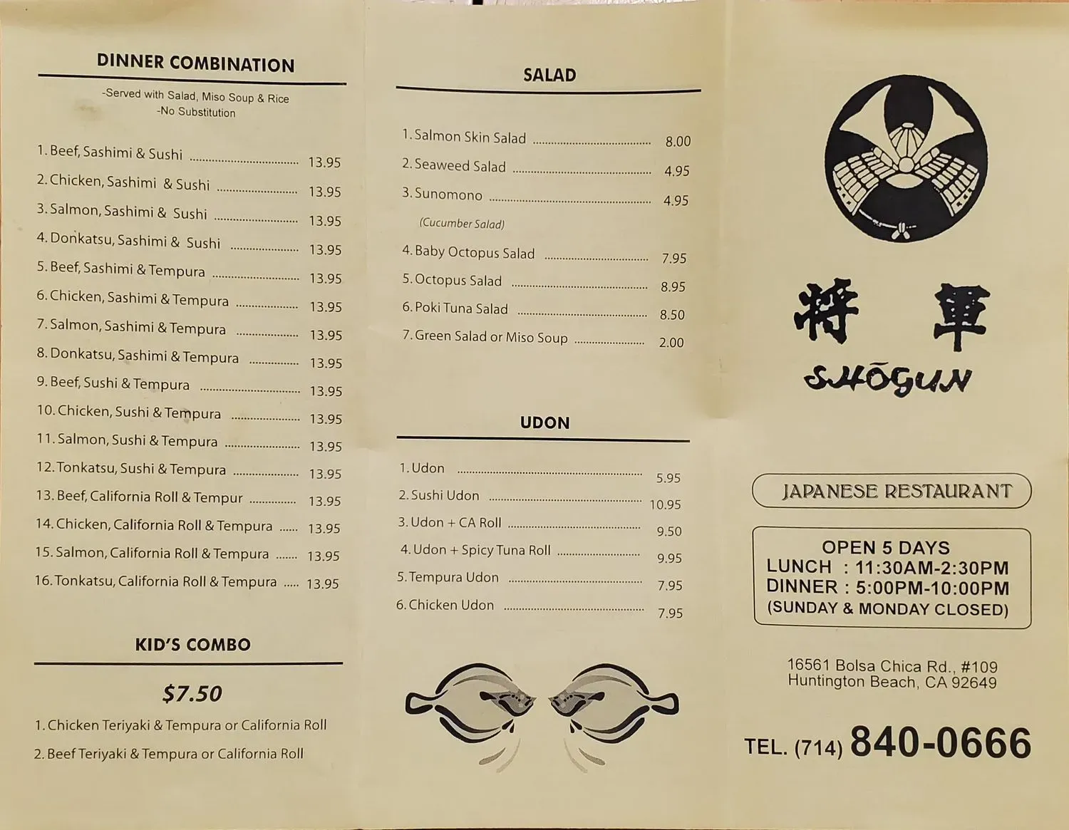 Menu 1