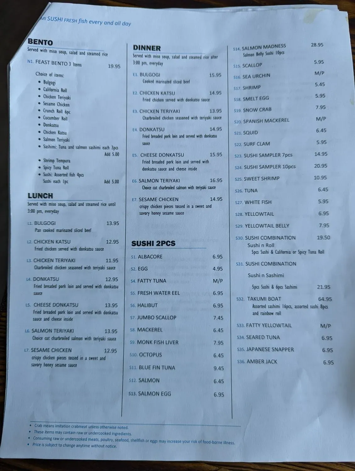 Menu 2