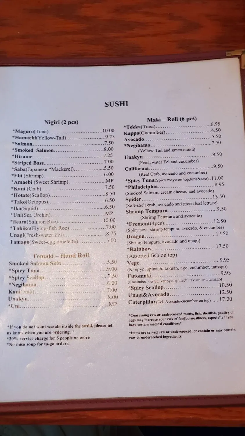 Menu 5