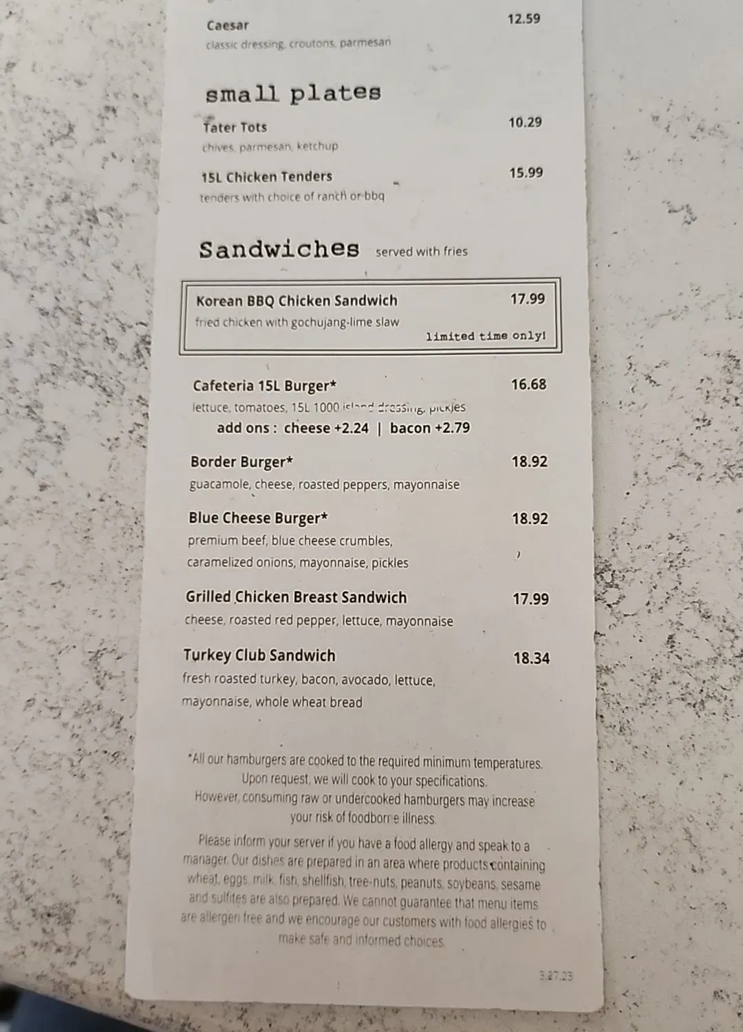 Menu 1