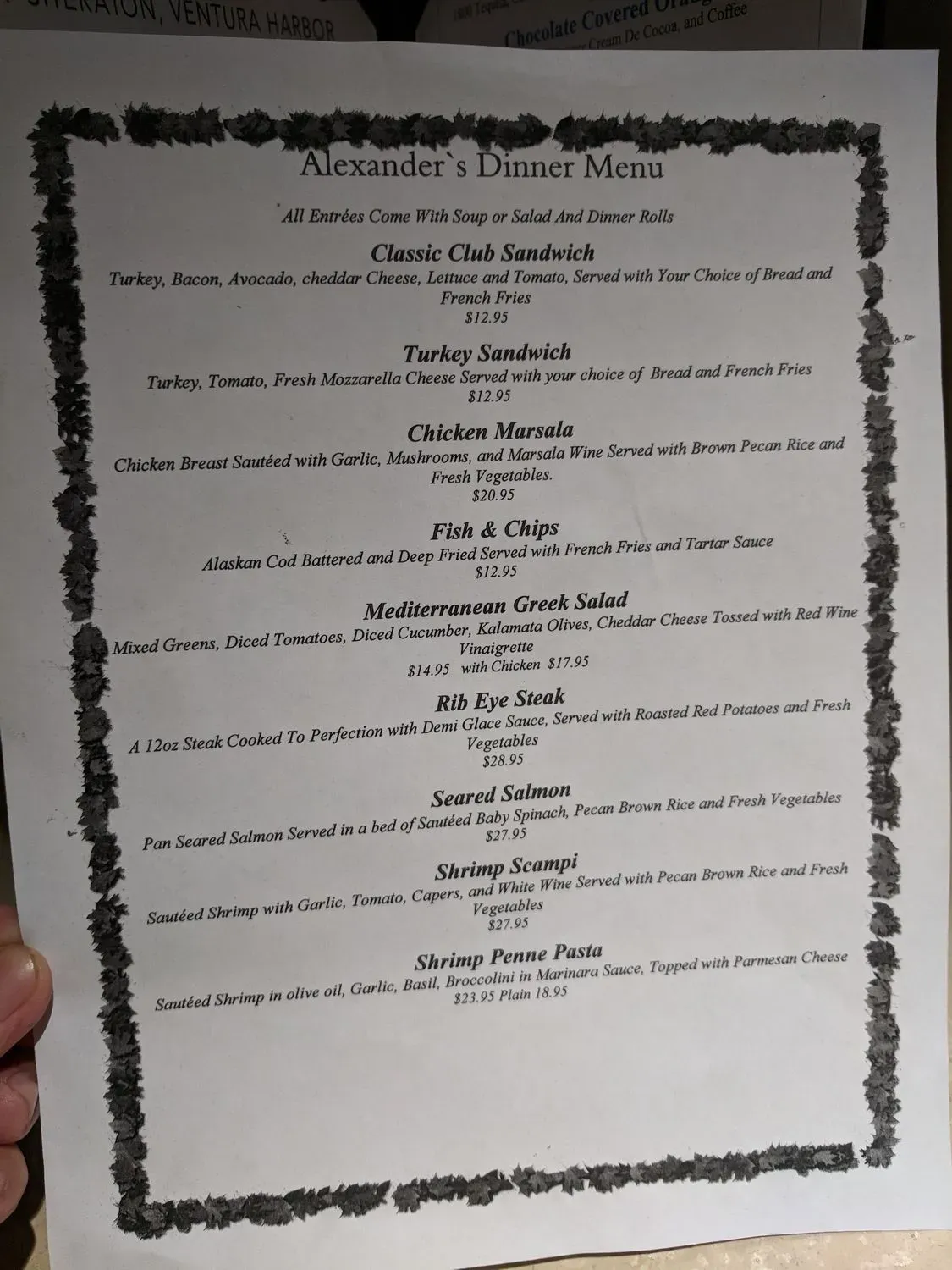 Alexander's Restaurant & Lounge Menu - Updated November 2025