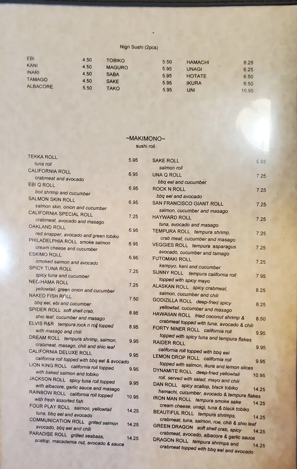 Menu 1