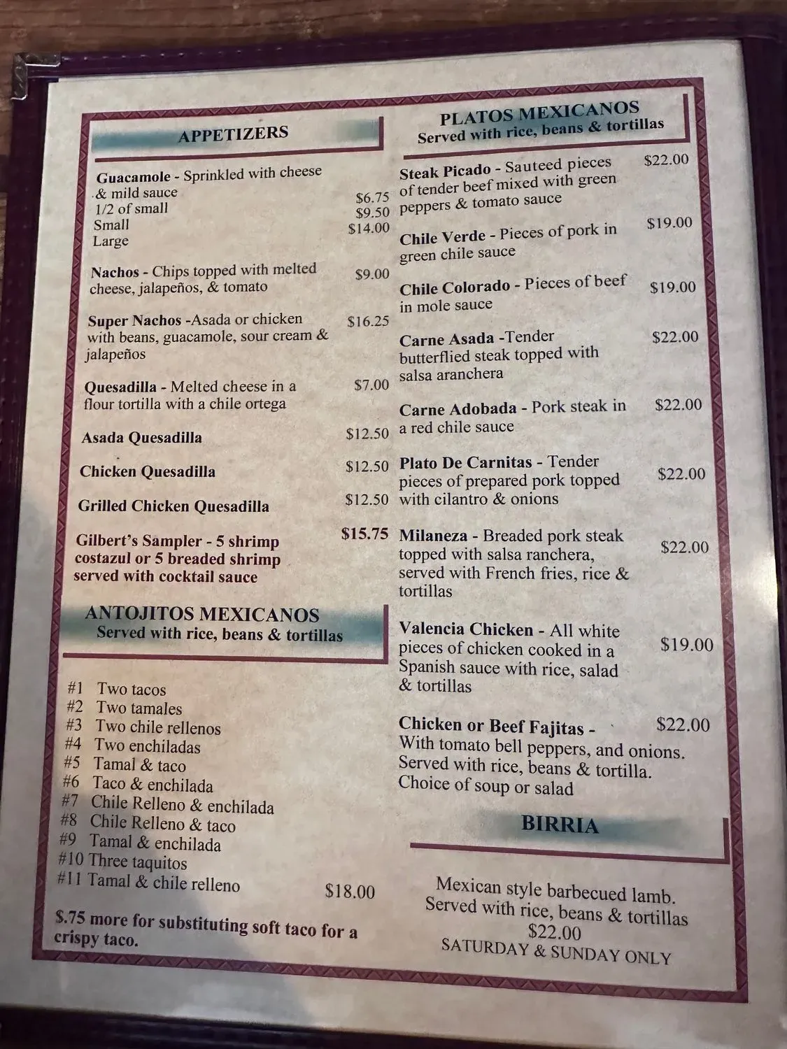 Menu 2