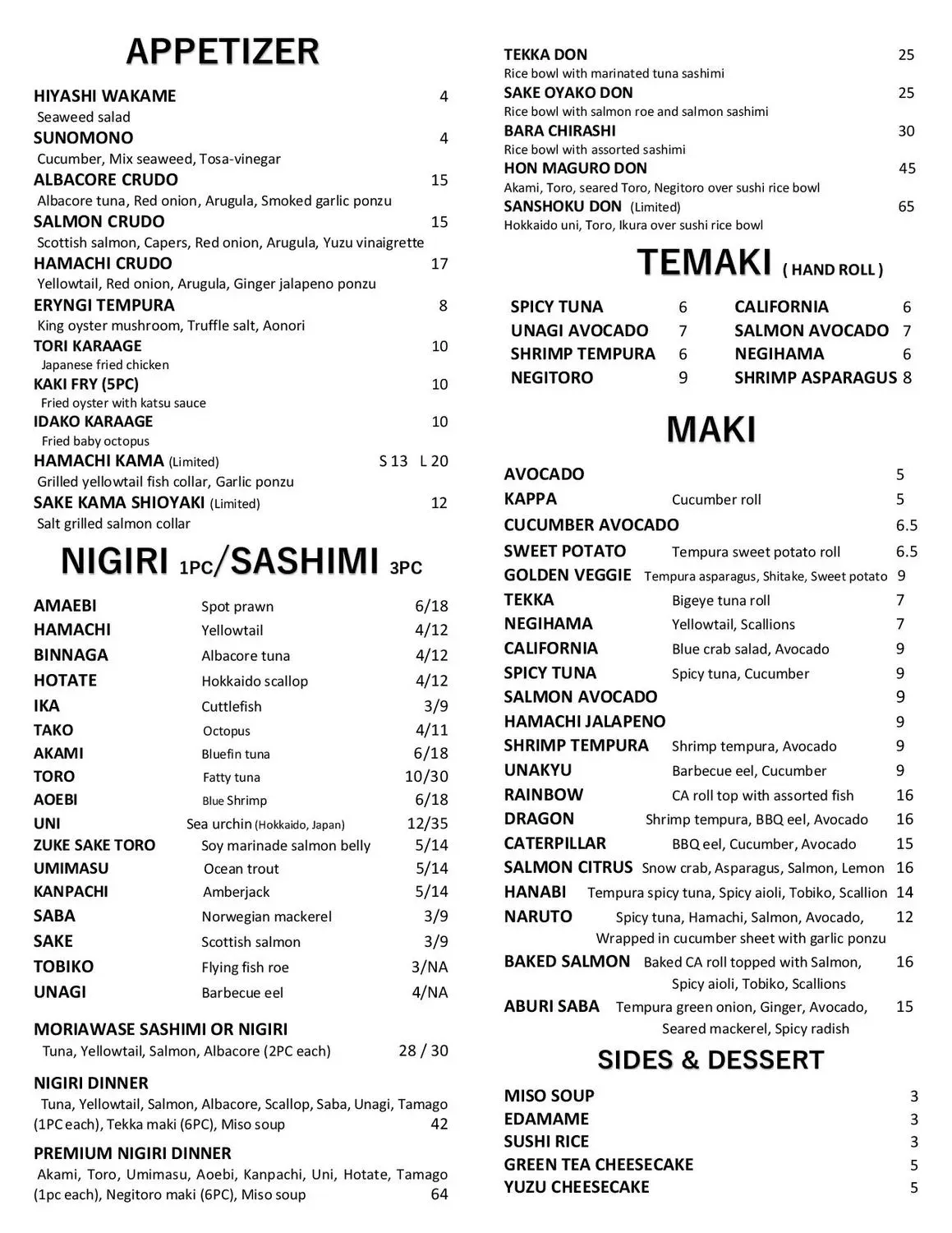 Menu 2