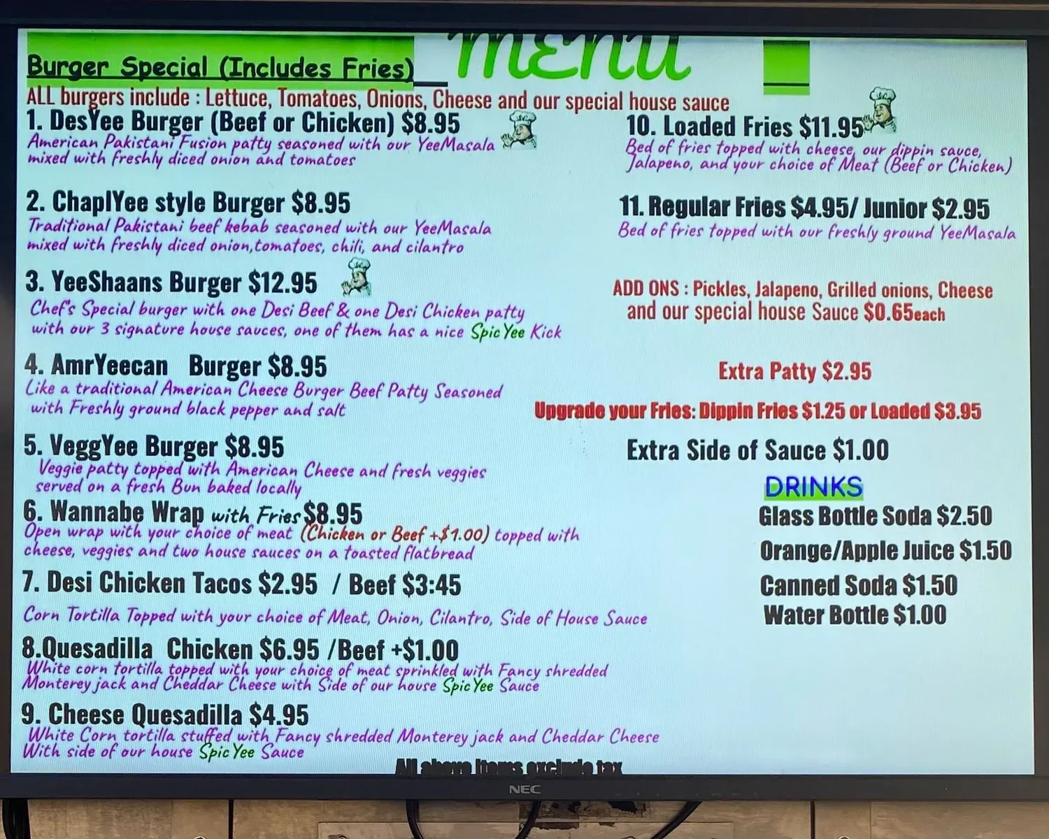 Menu 1