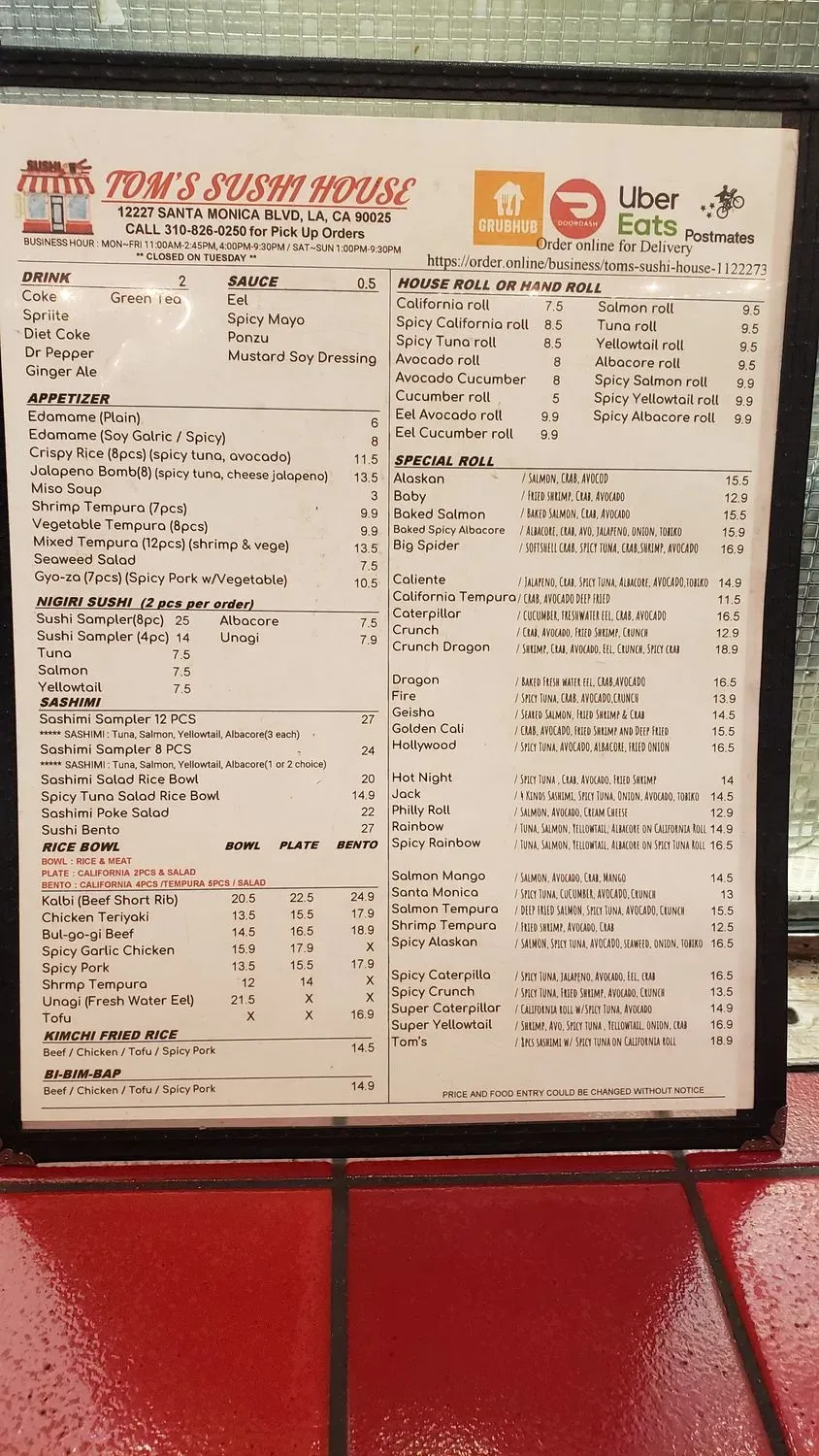 Menu 1