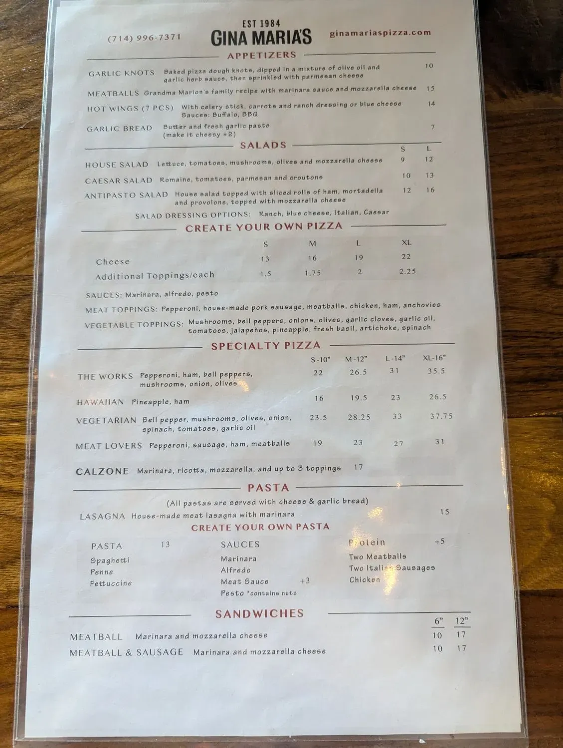 Menu 1