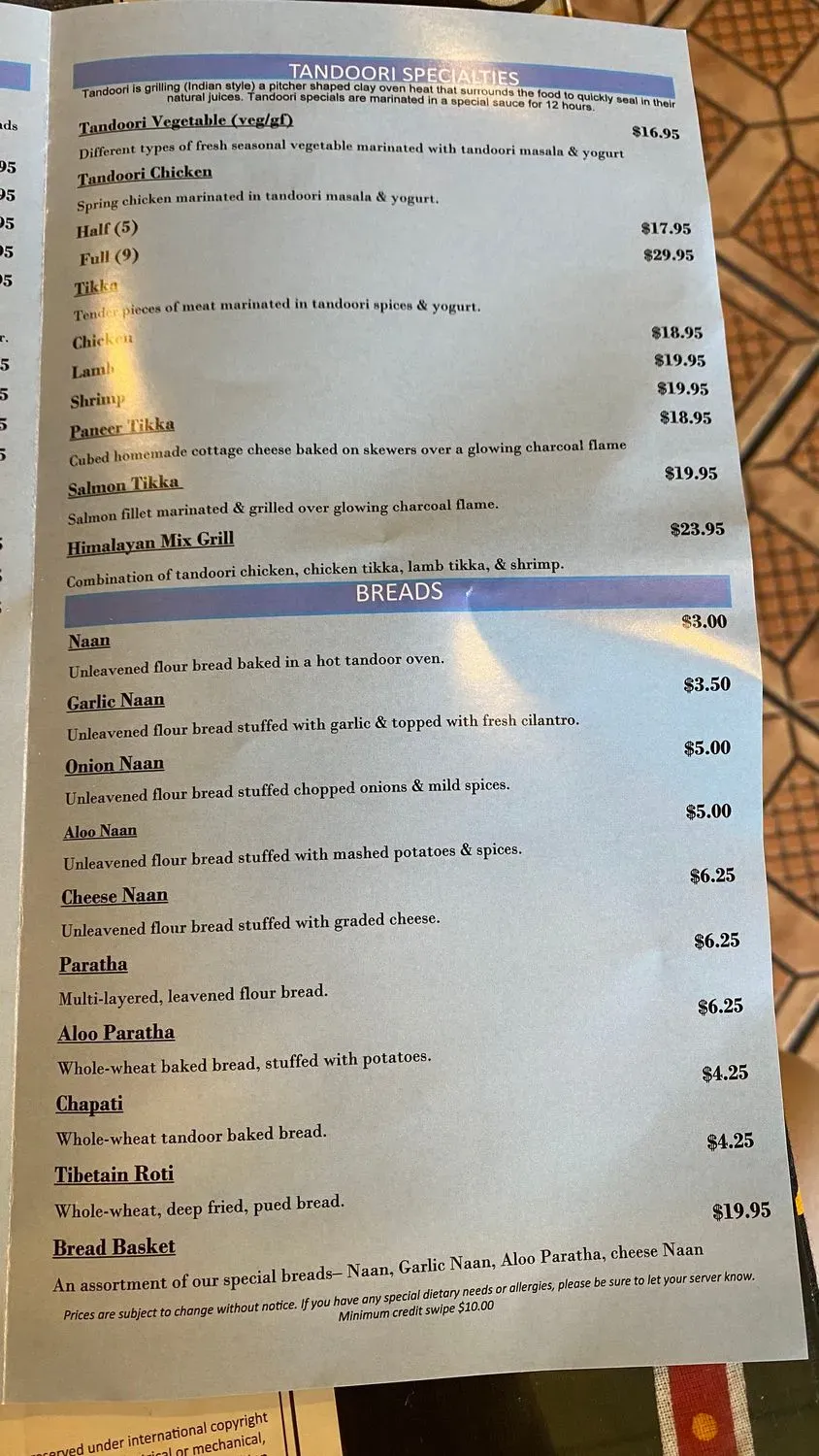 Menu 5