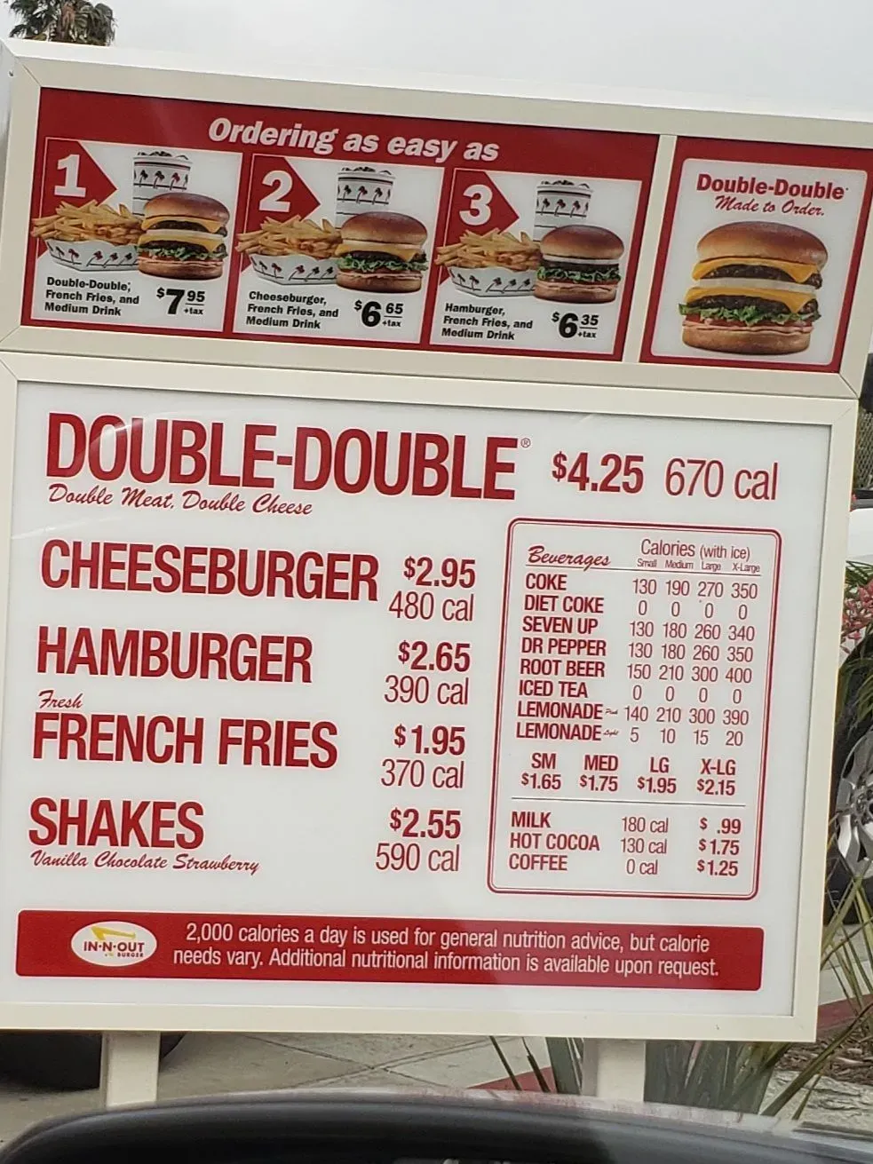 In-N-Out Burger Menu - Updated November 2025